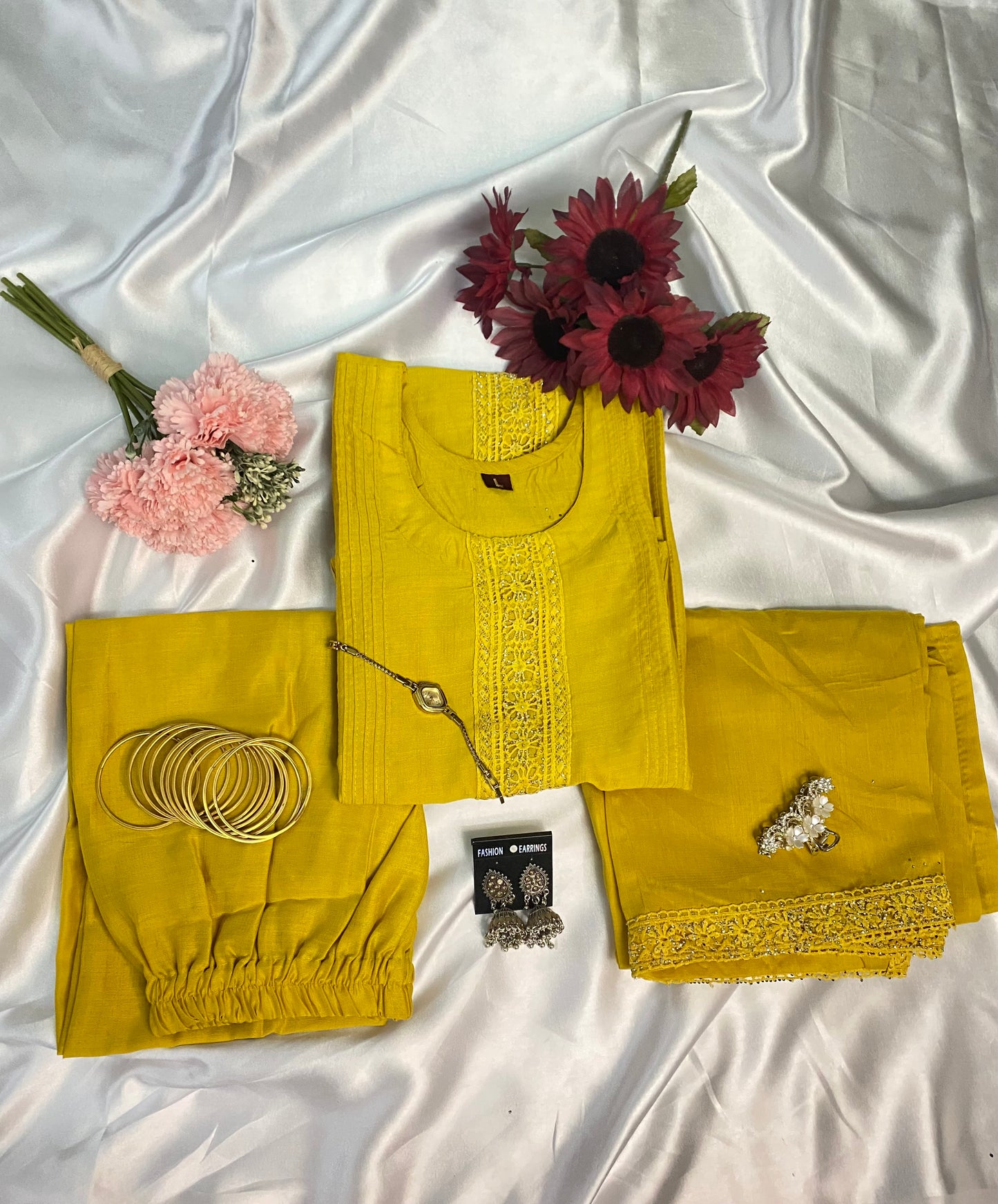 ⨠Premium Solid Color Kurta Sets with Elegant Embroidery & Matching Pants