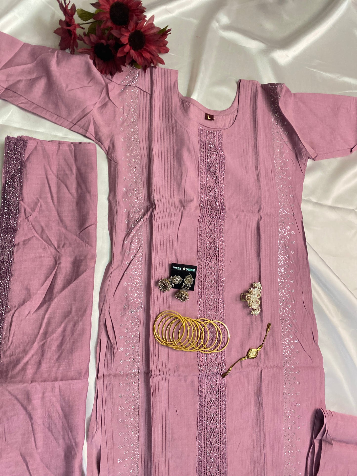 ⨠Premium Solid Color Kurta Sets with Elegant Embroidery & Matching Pants