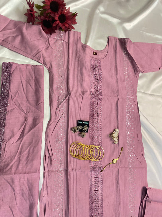 ✨ Premium Solid Color Kurta Sets with Elegant Embroidery & Matching Pants