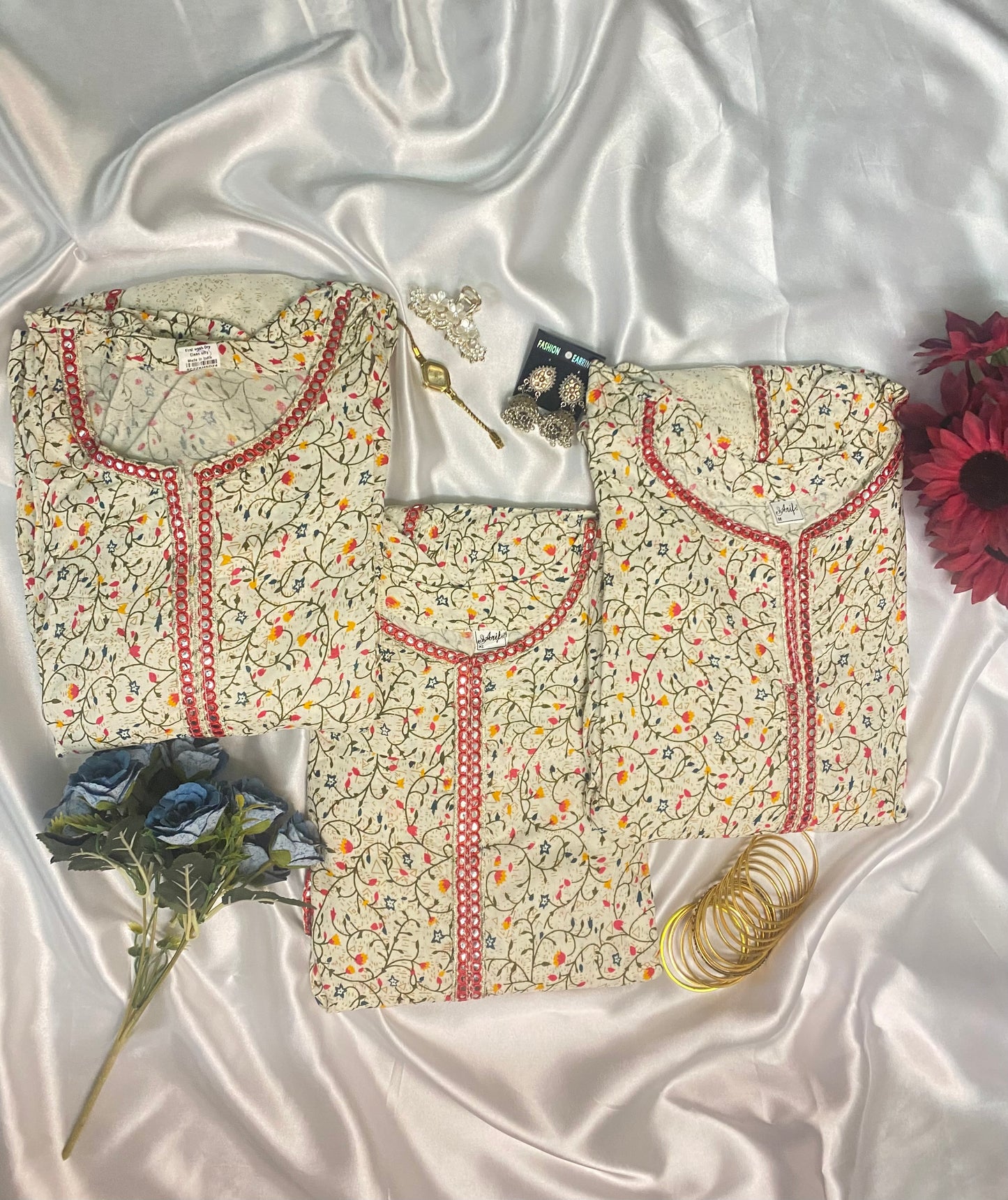 ๐ธ Elegant Floral Anarkali Kurta Set with Printed Dupatta